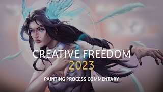 Digital Painting Process With Commentary - Creative Freedom 2023 by Deepdraws