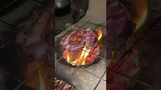 🤤 CRISP SLOW ORGANIC BBQ USING TRADITIONAL STOVE IN A AFRICAN VILLAGE #shorts #shortsfeed