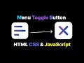 Modern Animated Menu Toggle Button using Html CSS & Javascript