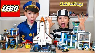 Lego City Cops and Robbers for Kids! Space Shuttle Heist & Costume Pretend Play | JackJackPlays