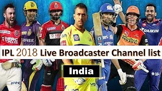 IPL 2018 Live Broadcaster TV Channel list in India