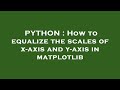 PYTHON : How to equalize the scales of x-axis and y-axis in matplotlib