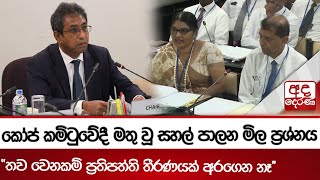 කෝප් කමිටුවේදී මතු වූ සහල් පාලන මිල ප්‍රශ්නය -\