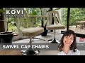 SWIVEL CAP CHAIR CUSHION UPHOLSTERY TUTORIAL | Mid Century Modern Chair Set Using a Faux Sheepskin.