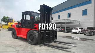 LTMG popular 1200kg optional attachment  12ton diesel forklift with side shifter fork positioners.