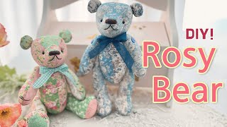 DIY 꽃무늬 곰돌이 로지베어 만들기/ 테디베어 / Teddy Bear sewing doll