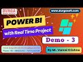 POWER BI tutorials || Demo - 3 || by Mr. Vamsi Krishna On 14-08-2024 @5PM IST