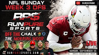 2022 NFL WEEK 3 DRAFTKINGS PICKS AND STRATEGY | RUN PURE DFS NFL SUNDAY