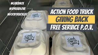 Action Food Truck free lunch at church. Giving Back, 60 