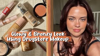 Glowy & Bronzy Look Using All Drugstore Makeup! | Julia Adams