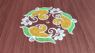 Simple Daily Birds Rangoli Designs | Small 5 Dots Easy Daily Kolam | Latest Beginners Muggulu