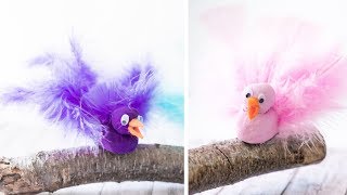 DIY Vögel aus Modelliermasse basteln 🐦 | schöne Frühlingsdeko 🌷