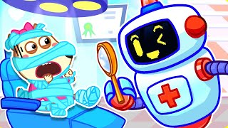 Docteur, Vérifiez ! 🤖🚨 Aller À L'hôpital Avec Bébé 👩‍⚕️ Lycan Français 👶🏿👶🏻 Dessin Animé