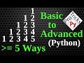 Python Pattern Program - Print Numbers in Triangle Shape | Number Pattern | Python Number Pattern 12