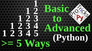 Python Pattern Program - Print Numbers in Triangle Shape | Number Pattern | Python Number Pattern 12