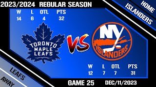 LIVE NHL Play By Play Commentary Toronto Maple Leafs @ New York Islanders