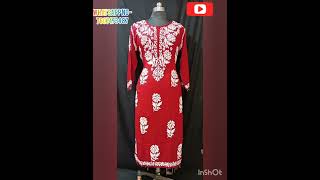 😍लखनवी चिकनकारी कुर्ती Lucknowi kurti 🔥 Handwork Chikenkari 👌#chikenkarikurti#affodarebleprice#short