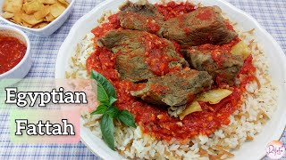 Egyptian Fattah Recipe | Rice and Meat Fattah