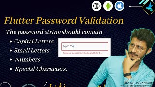 Flutter password validation - should contain capital, small letter, a number & a special symbol