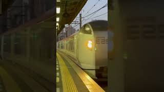 ミュージックホーンを鳴らして新川崎駅をe259系成田エクスプレスが通過するシーン ※黄色い線の内側で撮影しています。 新塗装増えましたね！個人的に新塗装も好きです❤️ #e259系 #横須賀線 #通過