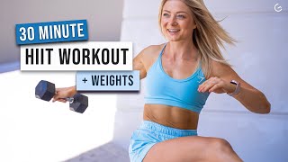30 MIN Calorie Killer HIIT WORKOUT - Full Body, With Weights (Dumbbells) - (HIIT IT HARDER DAY 24)