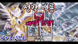 [유희왕 듀얼링크스] 6+1 대박! 싱크로 조합! 덱메이커 성각 백룡! Blue-Eyes White Dragon Hieratic 青眼の白龍 聖刻 Duel Links デュエルリンクス