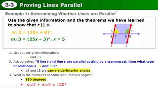 Proving Lines Parallel (Same-Side Interior Angles)