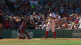 MIN@BOS: Hill brings home Bogaerts on Sano's error