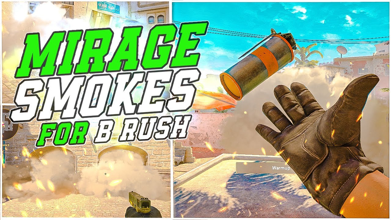 CS2 - All Mirage B Rush Smokes In 30 Seconds - YouTube