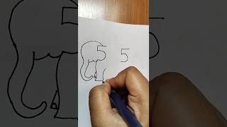 How To Draw Elephant🐘 From Number 55 l Elephant Drawing Ideas l Online Drawing l Number Drawing