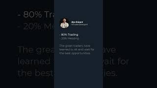 Trading is  - 80% Waiting  - 20% Execution  Most Traders fail because they spend  - 80% Trading -...