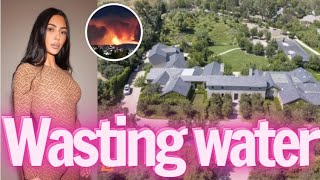 People angry because Kim Kardashian wasted water tending to garden when fire hydrant ran out