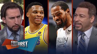 Kevin Durant traded to Suns, Lakers unload Westbrook, Pat Bev & Bryant | NBA | FIRST THINGS FIRST