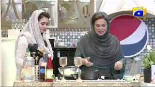 Geo Ramzan Iftar Transmission - Caramel pudding and Pancake Roll Rice Recipe by Naheed Ansari