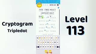 Cryptogram Tripledo Level 113 Solutions 🧩 | Logic Puzzle Game | Mini Boss