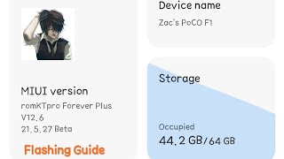 Flashing Guide ROMKTPRO 21.5.27 For POCO F1