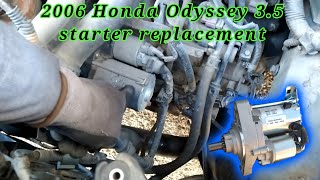 2006 Honda Odyssey 3.5 como cambiar El arrancador o starter (starter replacement)