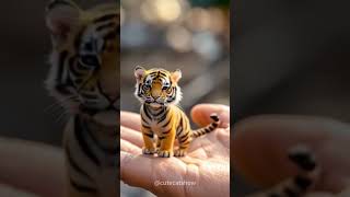 Mini tiger looks upset, poor boy #cutecat #cutepet #tiger #minianimals #cutepet #bigcat