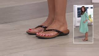 Vionic Thong Sandals w/ Button - Mona on QVC