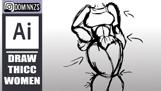 How To draw a THICK Woman - Step By Step - Adobe Illustrator