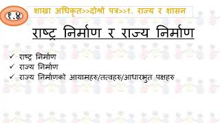 #SO-II-1.4.Nation Building and State Building । Shakha adhikrit Tayari | Section Officer Preparation