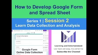 How to develop Google Form & Spread Sheet | Session 2- Online Data Collection #GoogleForm