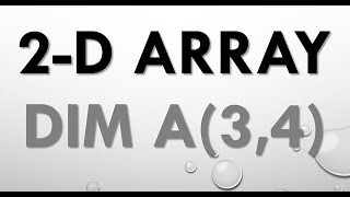 2D Array | Two Dimentional Array Dim Statement | GW BASIC Programming Tutorials