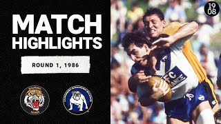 Balmain Tigers v Canterbury Bankstown Bulldogs | Round 1, 1986 | Classic Match Highlights