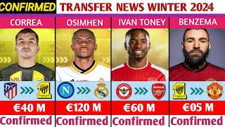 ALL CONFIRMED AND RUMOURS  WINTER TRANSFER NEWS,DONE DEALS✔,OSIMHEN TO REAL MADRID,BENZEMA TO UTD