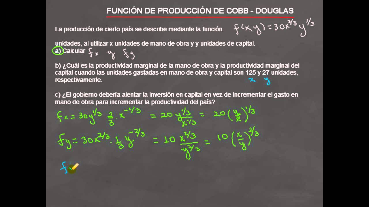 FUNCION DE PRODUCCION DE COBB-DOUGLAS - YouTube