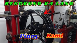 Malaking Bengkong na Mags Paano ba ang Maayos na Pagrerepair / Dent Motorcycle Wheel Repair