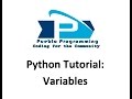 Python Tutorial #3: Variables