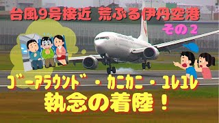 [Osaka Itami Airport] Typhoon No. 9 approaching Rough Itami Airport Part 2 Landing of obsession!