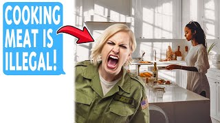 Vegan Karen Calls 911 When I COOK Meat In My Own HOME! Claims Meat Is Illegal!